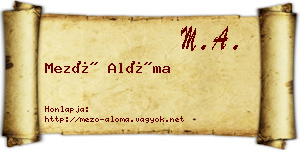 Mező Alóma névjegykártya